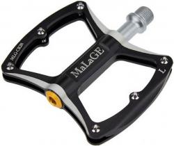 Педали Malage MLG-CK28 алюминиевые, ось CrMo, 3 промподшипника, чёрные - фото