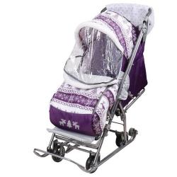 Санки-коляска Умка У3-2/3 Скандинавский, черничный - фото