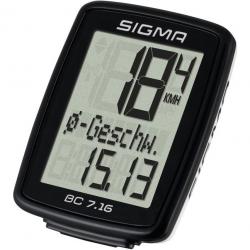 Велокомпьютер Sigma BC 7.16, 7 функций, черный 4-007160 - фото