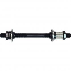 Ось задней втулки под эксцентрик с конусами и контр гайками 3/8"145мм полая чёрная - фото