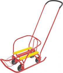 Санки Ветерок 7 красный В7У/К2 выдвижные колёса/Ника/ - фото