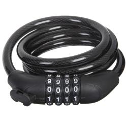 Замок STG, трос спиральный, кодовый диам.10х120см - фото
