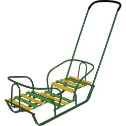 Санки СД/З2 /Ника/ д/двойняшек, спинка, толкатель, зеленый - фото