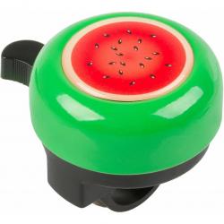 Звонок M-Wave Bella 3D "Watermelon" с узором "арбуз",  сталь/пластик, D=55мм, зеленый (на блистере), 5-420138 - фото
