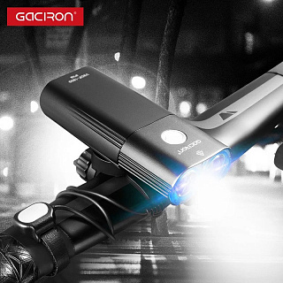 Велофара Gaciron V9DP-2000, 2xCREE, 2000LM, шесть режимов, влагоустойчивый, USB-C, 6700mAH, 07-300130 - фото
