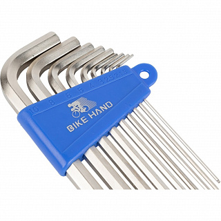 Шестиграники Bikehand YC-623, 9 ключей, сталь, серебристый, 6-150623 - фото