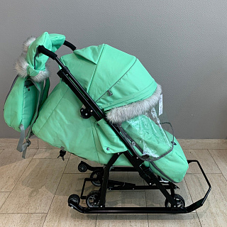 Санки-коляска "Ника Детям 7-5SK" мятный (арт. НД7-5SK/М) - фото