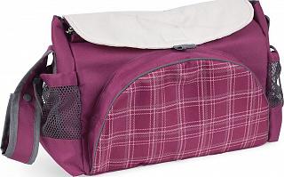 Санки-коляска комбинированная "Наши детки 5-2", НДТ5-2/1, вишневый в клетку - фото